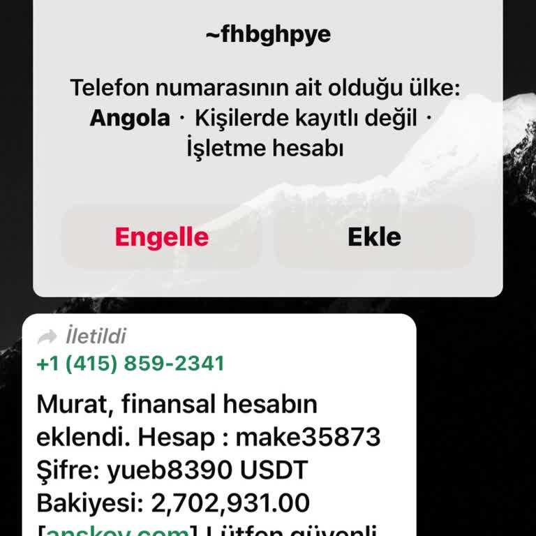 WhatsApp Angola Ülkesinden WhatsApp'tan Mesaj Geldi