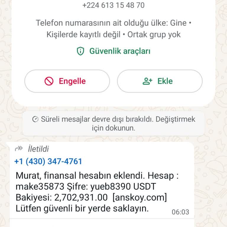 WhatsApp Rızam Dışı Gerçekleştirilen