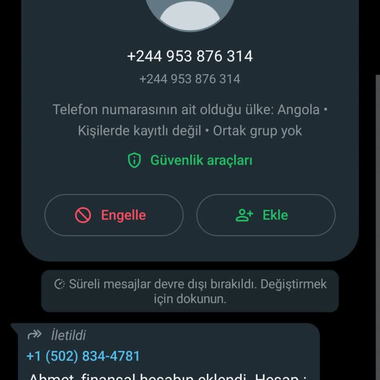 WhatsApp Anssoy.com Diye 0242 Koddan Gelen Mesaj