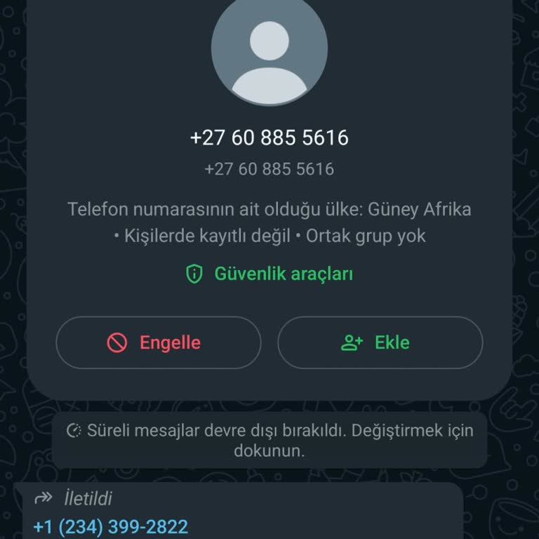 WhatsApp Hesap Eklendi Mesajı