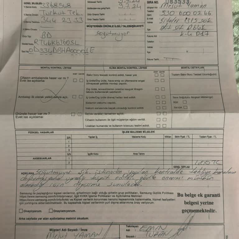 Samsung Buzdolabı Gövde Arızası Ve Değişim Önerisi.