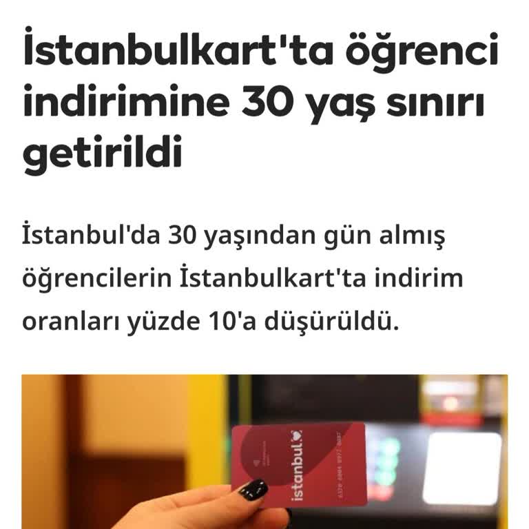 İBB - İstanbul Büyükşehir Belediyesi İstanbul Belediye Başkanlığı Öğrenci İndirimine 30 Yaş Sınırı Kararı