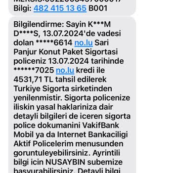 VakıfBank Haksız Yere Kesilen Sarı Panjur Sigortası