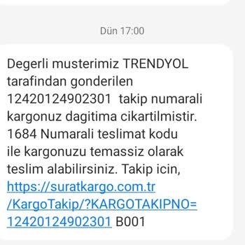 Sürat Kargo Ürün Teslim Edilmeme Sorunu.