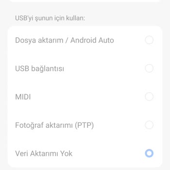 Tecno Mobile Tecno Spark 20 Pro USB Tercihleri