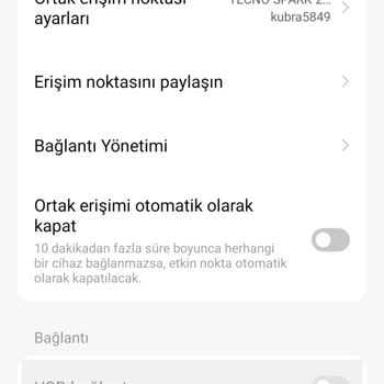 Tecno Mobile Tecno Spark 20 Pro USB Tercihleri
