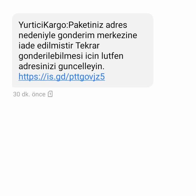 Kargo'dan Gelen şüpheli Mesaj