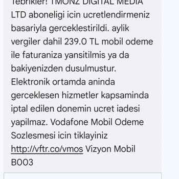 Vodafone Ceptefun Aboneliği Sorunu