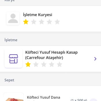#getirçarşı Köfteci Yusuf Carrefour Ataşehir Siparişim Teslim Edilmedi