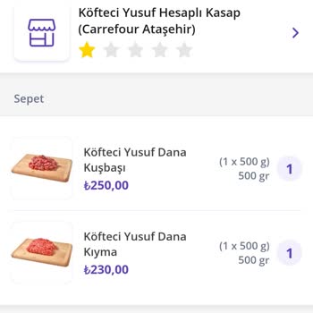 #getirçarşı Köfteci Yusuf Carrefour Ataşehir Siparişim Teslim Edilmedi