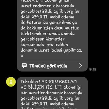 Vodafone Pay Bilgim Dışındaki Abonelik Ödemeleri Hk