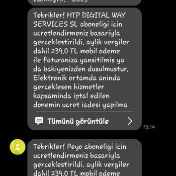Vodafone Pay Bilgim Dışındaki Abonelik Ödemeleri Hk