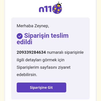 N11 Gelmeyen Ürüne Teslim Edildi Maili Atıldı!