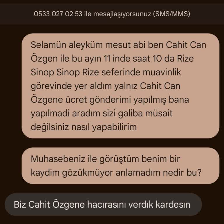 Karadeniz Golden Turizm Muavinlik Şikayeti