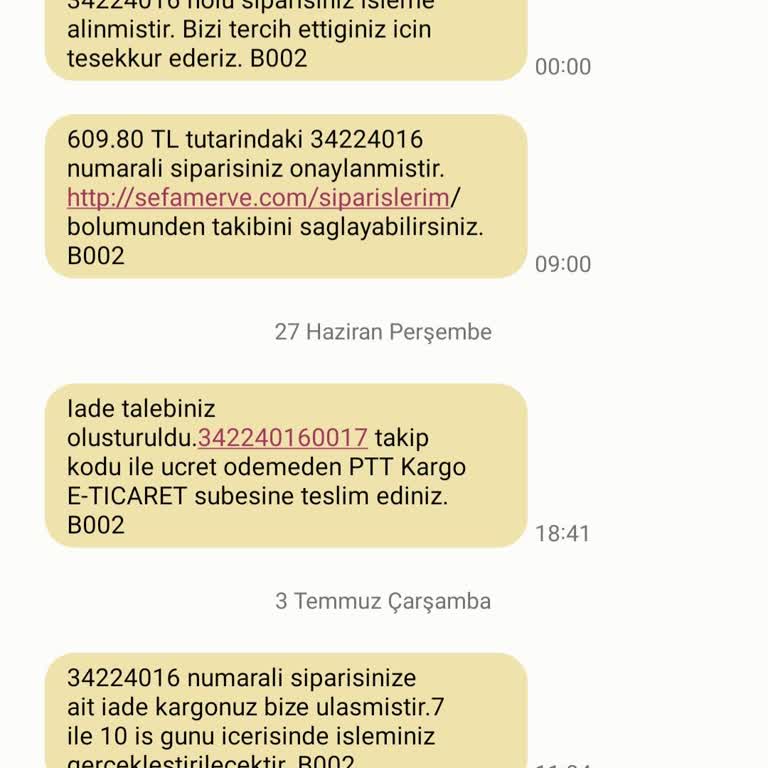 Sefamerve Ürünü İade Ettim Ama Parasını Geri Alamıyorum