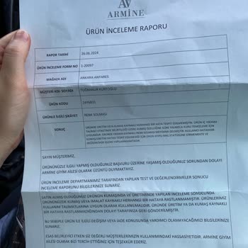 Armine Hassas Yıkamada Renk Solması Yaptı İade Değişim Kabul Edilmedi