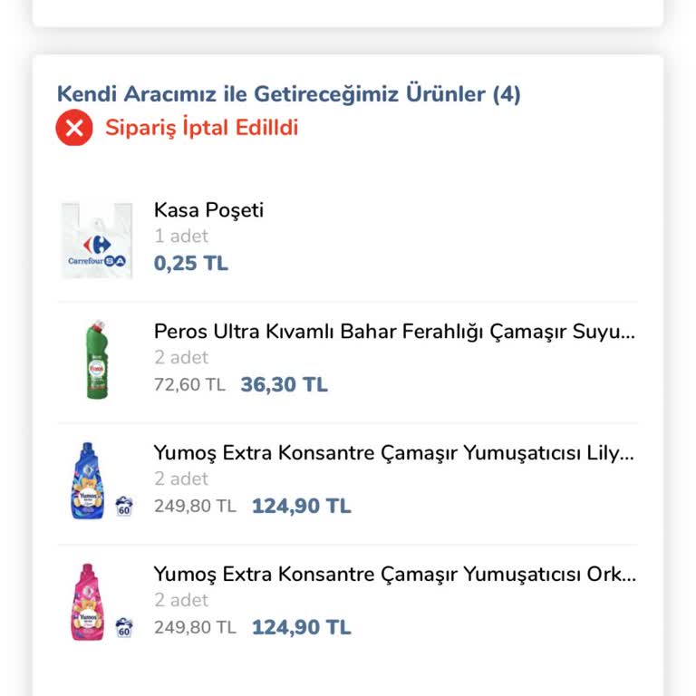 Carrefour SA Online Sipariş İptali