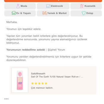 Trendyol Yorum Yapma Engeli