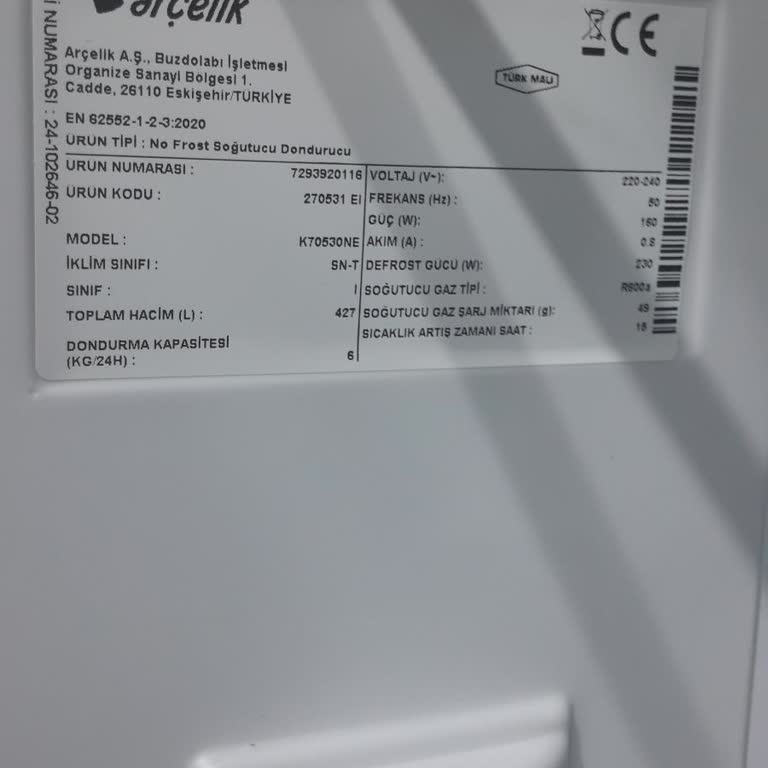 Arçelik Buzdolabı 270531 Ei Soğutma Problemi