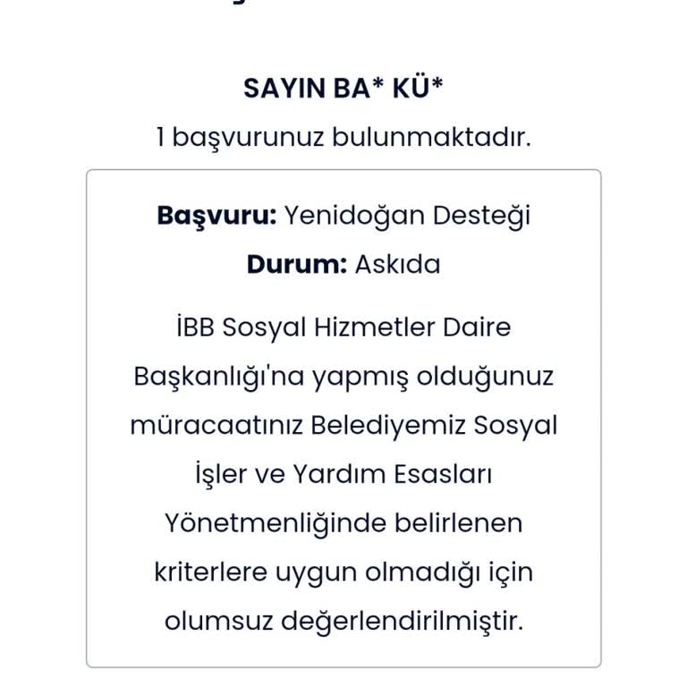 İBB - İstanbul Büyükşehir Belediyesi Yenidoğan Paket Başvurum Neden Cevapsız Kaldı?