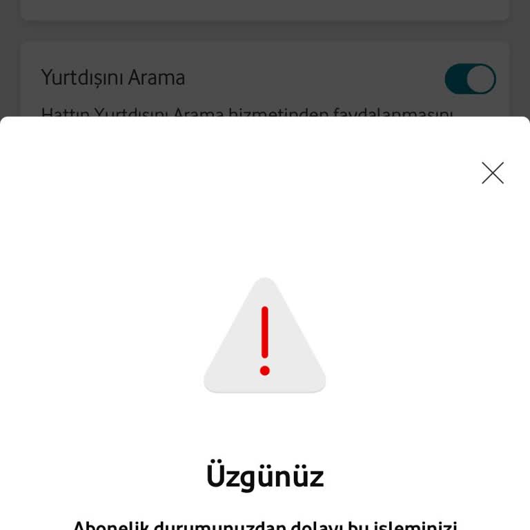 Vodafone Faturasız Hattımı Yurt Dışı Kullanıma Açtıramıyorum Mağdurum
