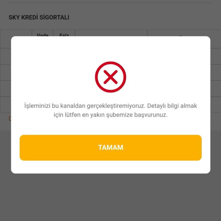VakıfBank Sky Limit Kullanım Hatası