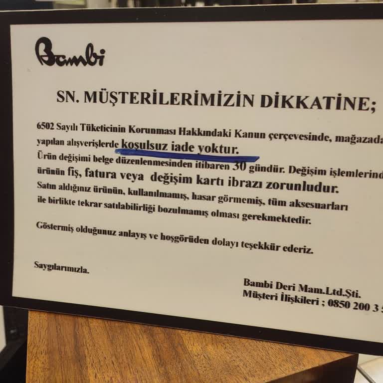 Bambi Ayakkabı Bambi Ürün İade
