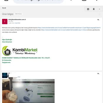 Kombi Market (kombimarket.com.tr) Yanlış Ürün Tedariki Ve Muhatap Bulamamak