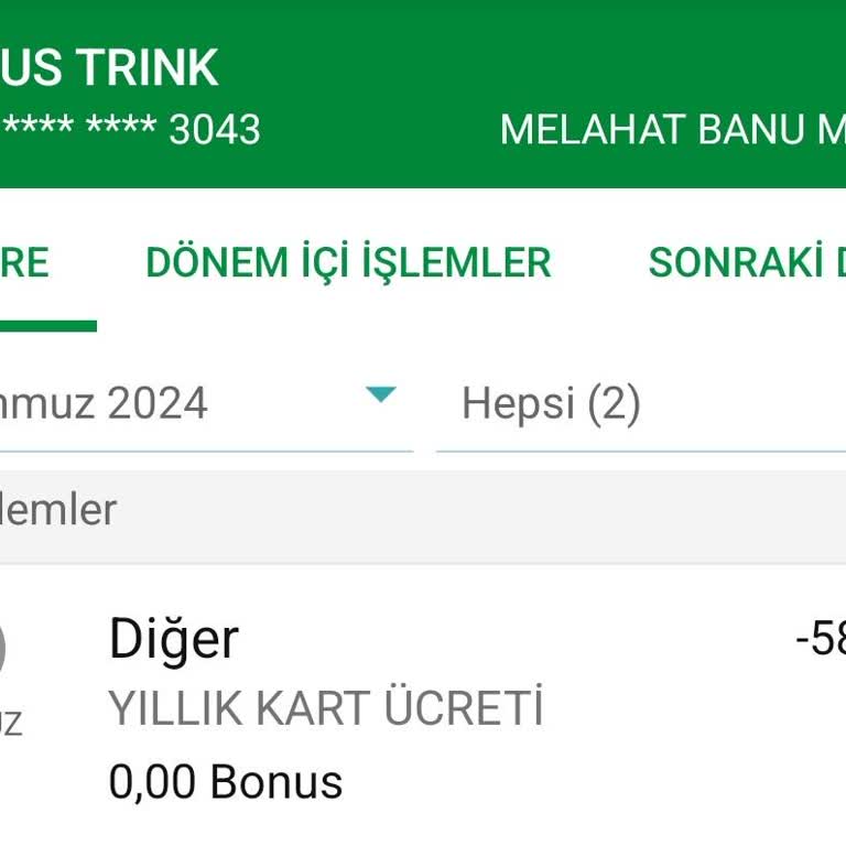 Garanti Bankası Yıllık Ücret İptal Talebi