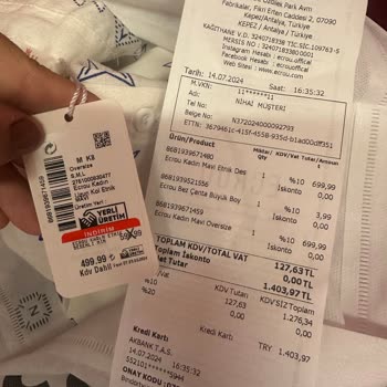 Ecrou Fiş Ve Etiket Farklı Fiyatlar