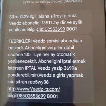 Veedz-tr.com Veedz Haksız Abonelik