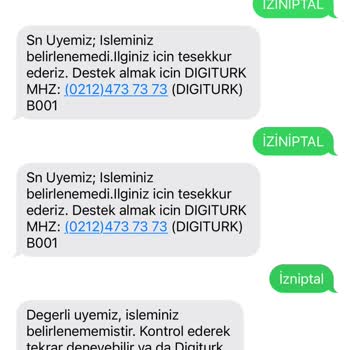 Digiturk İzinsiz Tanıtım Reklam SMS'leri