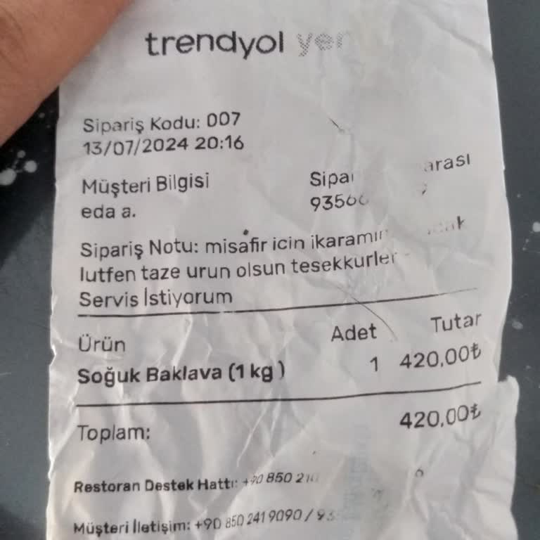 Trendyol Venedik Pastanesi Bayat Ürüne İade Talebim Olumlu Olmadı