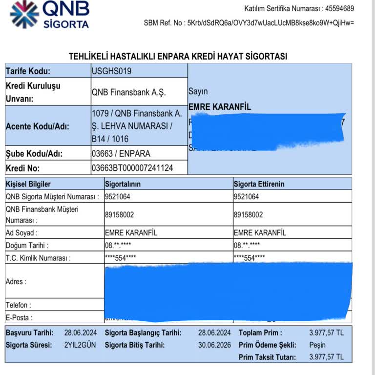 Enpara Kredi Kullanımında Haksız Sigorta Kesintisi