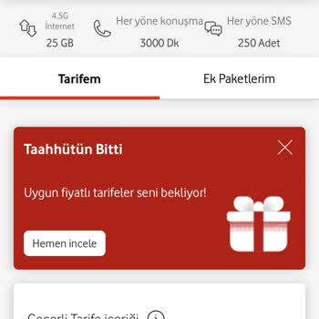 Vodafone Yüksek Tarife Ücreti Şikayeti