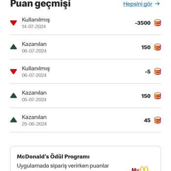 McDonald's Uygulama Puan Kullanımında Sorun