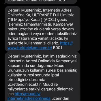 Türk Telekom Taahhüt Tehdidi Mesajla Online Üyelik Kaydı Hepsi Kurmaca