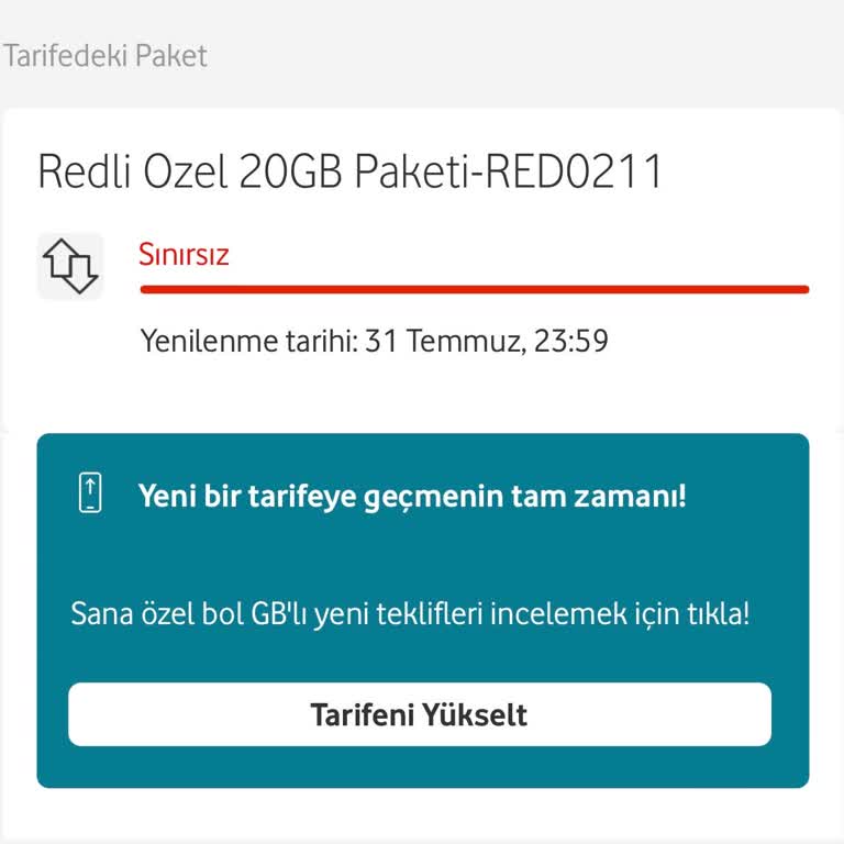 Vodafone Red İnternet Mağduriyeti