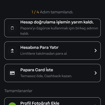 Papara Onaylı Hesabın Onaylanmamış Gibi Gözükmesi