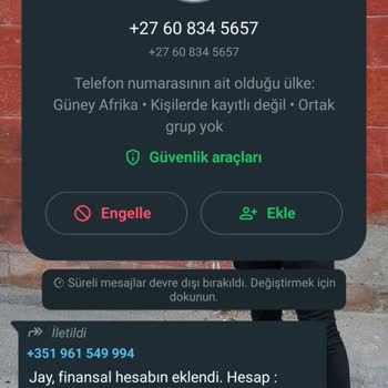 WhatsApp Rahatsız Edici WhatsApp Mesajı