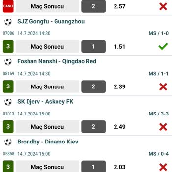 Nesine 3.20 Sistemli Kupon