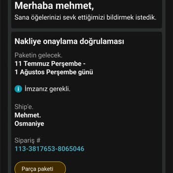 Amazon'un Parayı Alıp Ürünü Teslim Etmemesi