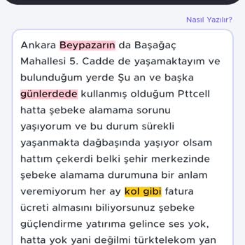 Pttcell Ankara Beypazarı'nda Sürekli Şebeke Sorunu