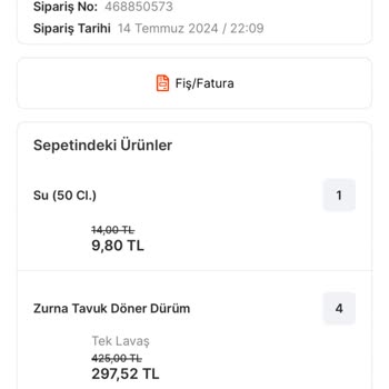 Migros Yemek 1 Saattir Gelmeyen Sipariş