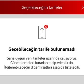 Vodafone Yanımda Geçebileceğim Tarifeler Yok Ve Kaldırılmış