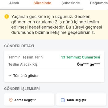 Trendyol Express Kargo Dağıtıma Gönderilmemesi