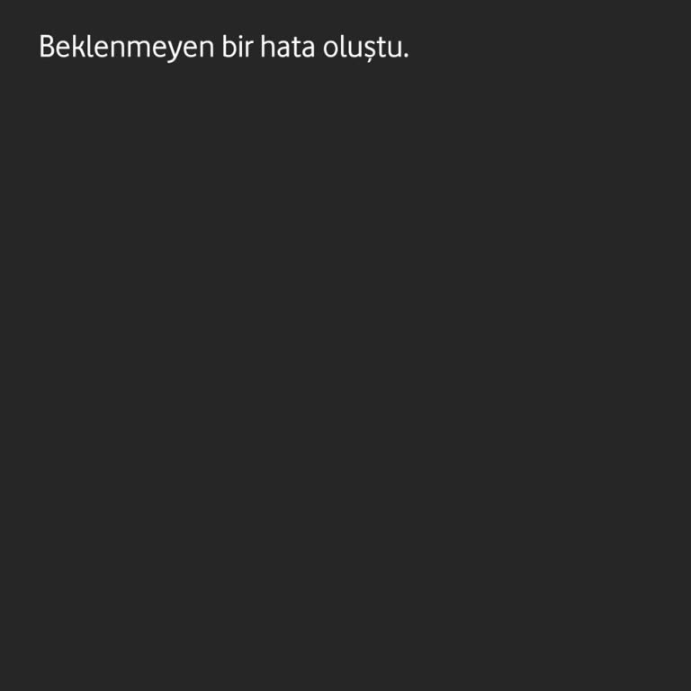 Vodafone Uygulama Giriş Sorunu