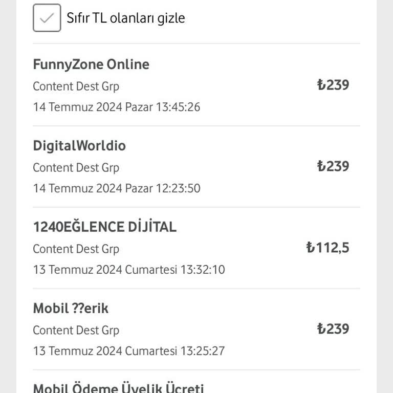 Vodafone Pay İzinsiz İşlem Yapılmış