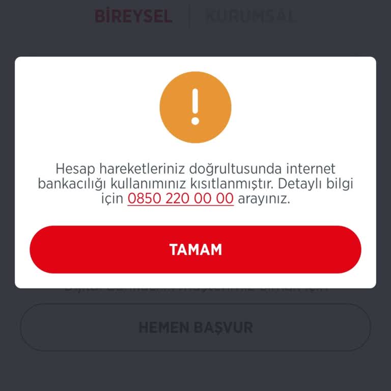 Ziraat Bankası Mobil Hesap Kısıtlaması.