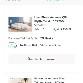 Vivense Teslimat Tarihi Gelmiş Olan Ürünlerin Teslimatının Yapılmaması